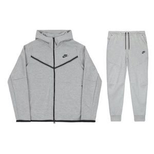 Nike Sportswear Tech Fleece Full Zip Hoodie & Joggers Set Grey Sz L NWT